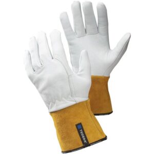 TEGERA Schweisserhandschuhe Typ 130 Ideal für Präzisionsarbeiten - Hitzebeständig - Gummizug am Handgelenk, Verstärkter Zeigefinger - Gr. 10