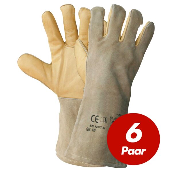 TEXXOR Schweißerschutzhandschuhe VESUV 1207 mit durchgehendem Baumwollfutter Größe 10 - 6 Paar – Bild 2