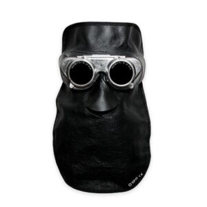 VULKAN Schweiß Ledermaske Schweißer Lederhaube mit Metallrahmen - schweisser-king.de - Schweißermaske Schweißerschutzmaske