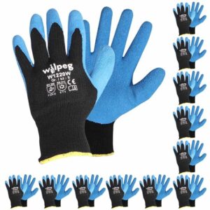 Wilpeg Kälteschutz-Handschuhe Winter-Handschuhe Arbeitshandschuhe 12 Paar Gr. 9