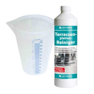 HOTREGA Terrassenplatten-Reiniger 1 Liter + Messbecher, Terrasse Balkon reinigen