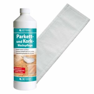 HOTREGA Parkett und Kork Wachspflege SET + Microfasermopp 40 cm