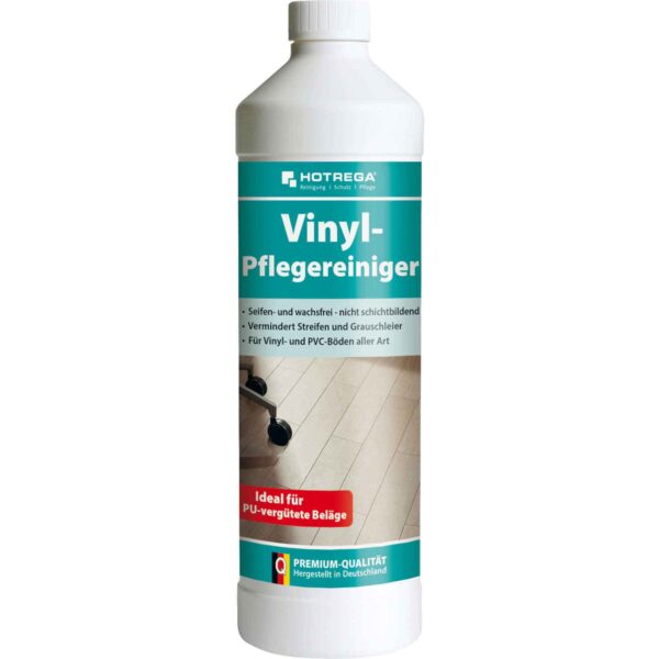 HOTREGA PU-Reiniger - Vinyl Pflegereiniger 1L - PUR-Reiniger, Designbelag, Gummi-, Kautschuk-, Polyolefinböden – Bild 2