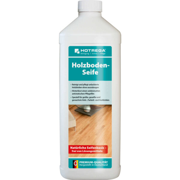 HOTREGA Holzboden Seife 1 Liter - Reinigung + Pflege für unlackierte Holzböden – Bild 2