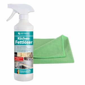 HOTREGA Küchen Fettlöser 500 ml inkl. Microfasertuch  Micro Top, Küchenreiniger, Fettreiniger