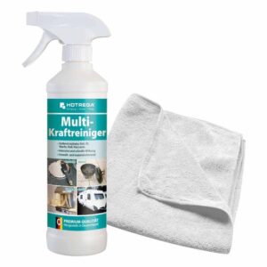 HOTREGA Multi Kraftreiniger Allzweckreiniger Universalreiniger 500 ml + Microfasertuch 40 x 40 cm