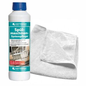 HOTREGA Spülmaschinen Systempflege 250 ml SET + Microfasertuch 40 x 40 cm