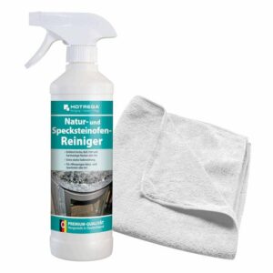 HOTREGA Natur und Specksteinofen Reiniger 500 ml + Microfasertuch 40 x 40 cm