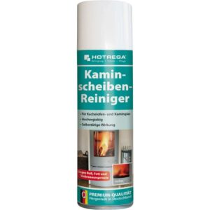 HOTREGA Kaminscheiben Reiniger mühelos Ruß vom Kaminglas entfernen Kachelofen Scheibe reinigen 300ml
