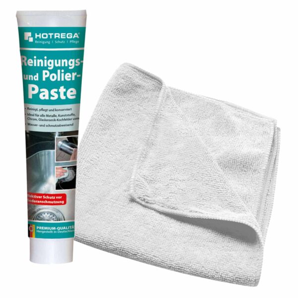 HOTREGA Reinigungs- & Polierpaste 125 ml + Microfasertuch - High-Tech Politur – Bild 2