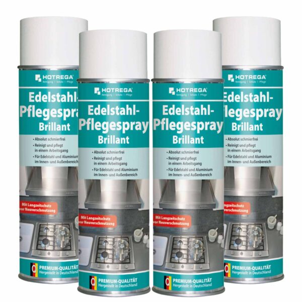 HOTREGA Edelstahl Pflegespray Brillant 500 ml - Edelstahlreiniger, Edelstahlpflege, Edelstahl Pflege Reiniger – Bild 2