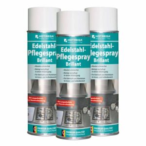 HOTREGA Edelstahl Pflegespray Brillant 500 ml - Edelstahlreiniger, Edelstahlpflege, Edelstahl Pflege Reiniger