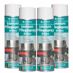 HOTREGA Edelstahl Pflegespray Brillant 500 ml - Edelstahlreiniger, Edelstahlpflege, Edelstahl Pflege Reiniger