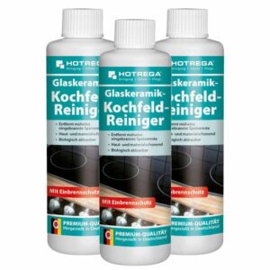 HOTREGA Glaskeramik Kochfeld Reiniger 250 ml, Ceranfeldreiniger, Kochfeldreiniger, Herdreiniger, Herdplattenreiniger