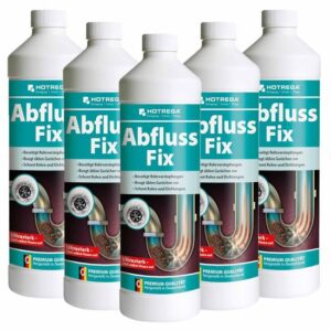 HOTREGA Abfluss Fix Konzentrat 1 Liter Sets - Abflussreiniger, Rohrreiniger, freier Abfluss