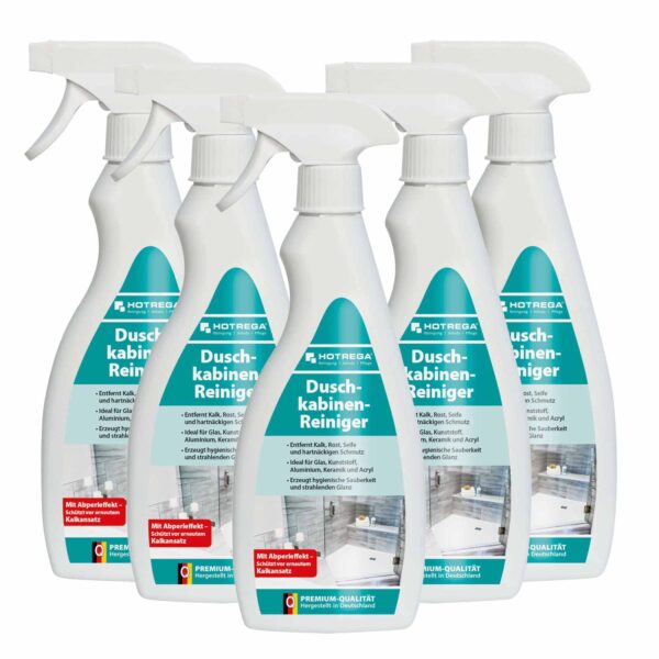 HOTREGA Duschkabinen Reiniger 500 ml - Badreiniger, Sanitärreiniger, Glasreiniger, Kalkreiniger, Kalklöser – Bild 2