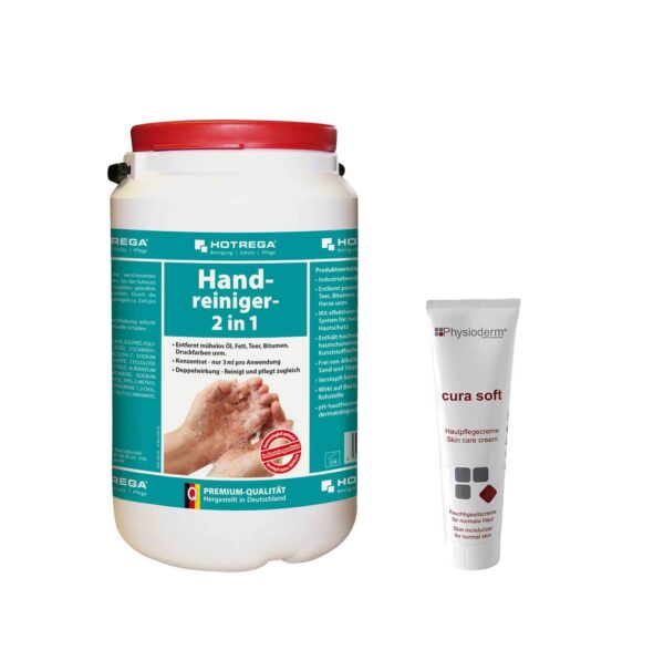 HOTREGA Handreiniger 2in1 3L + Physioderm curasoft Hautpflege 100ml, Hand-Pflege – Bild 2