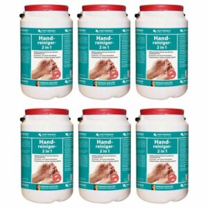 6 Stück HOTREGA Handreiniger 3 Liter Eimer 2in1 - Handwaschpaste, reinigt und pflegt, dermatologisch geprüft
