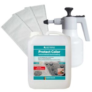 HOTREGA Protect Color Farbvertiefende Steinveredelung 5 L + Druckspritze 1,5L + 3x Microfasermopp 40 cm