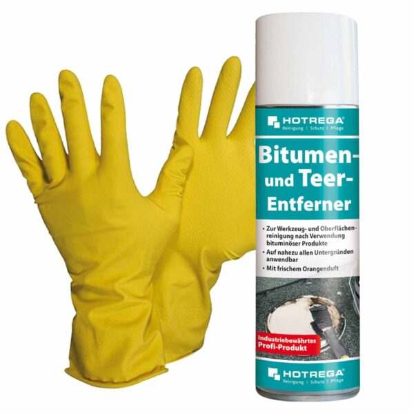 HOTREGA Bitumen und Teer Entferner 300 ml SET + NITRAS Handschuhe Gr. 10 – Bild 2