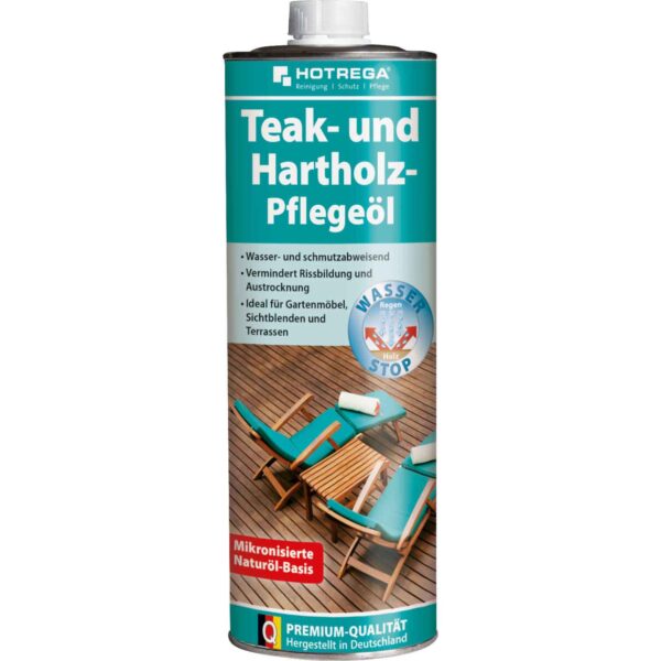 HOTREGA Teak- und Hartholz Pflegeöl 1L - Pflege für Gartenmöbel, Terrassenmöbel – Bild 2