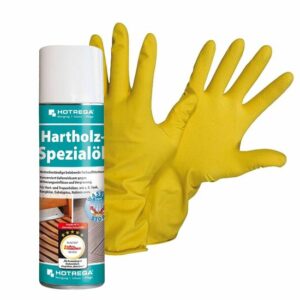 HOTREGA Hartholz Spezialöl 300 ml SET + NITRAS Handschuhe Gr. 10