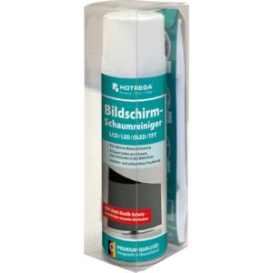 HOTREGA Bildschirm Schaumreiniger LCD LED OLED TFT Plasma 300 ml, Mikrofasertuch
