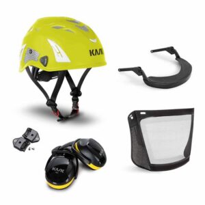 KASK Forstschutzhelm Plasma HI VIZ, Forstschutz, Forsthelm, Schutzhelmkombination, Kopfschutz, Visier, Gehörschutz, KWF Profi