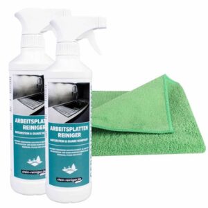 stein-reiniger Arbeitsplatten-Reiniger Naturstein & Quarz Komposit 2x 500 ml inkl. Microfasertuch - Marmorreiniger, Natursteinreiniger