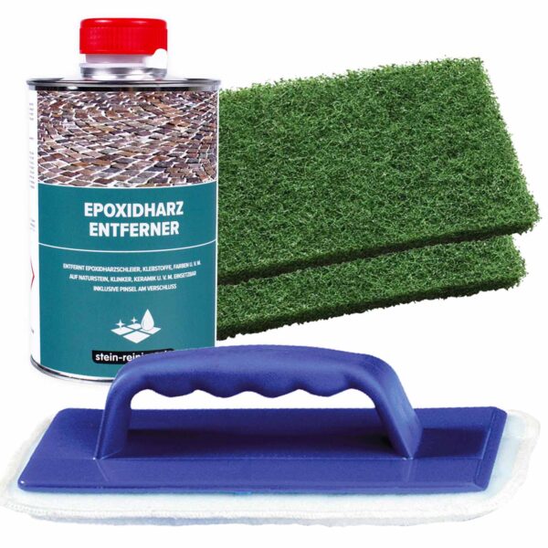 stein-reiniger.de Epoxidharz Entferner Reiniger 1L + Handpadhalter + 2x Handpad – Bild 2