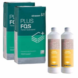 stein-reiniger Fugen Festiger 2x 1 Liter inkl. Quarzsand 2x 10 kg, Fugenfestiger Fugen Festigungsmittel Sandfugen Festiger
