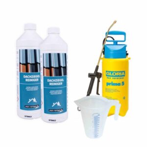 stein-reiniger.de: 2 Stück Dachziegel Reiniger Konzentrat 1 L,  Gloria Drucksprüher Prima 5, Messbecher 1 L SET