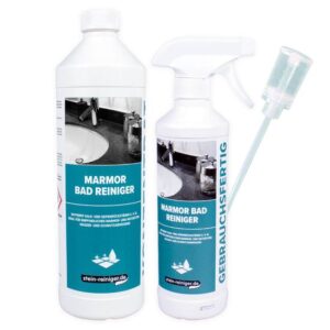 stein-reiniger.de: Marmor Bad Reiniger 500ml, Konzentrat 1L, Dosierkopf SET - Entfernt Kalk- und Seifenrückständde u. v. m.