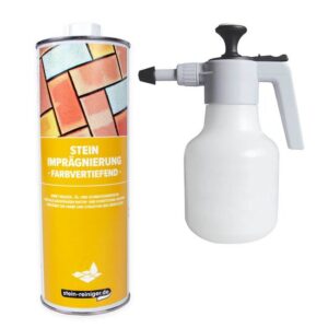 stein-reiniger.de: Stein Imprägnierung farbvertiefend 1L,  Druckspritze 1,5L SET - Wirkt wasser-, & öl- und schmutzabweisend