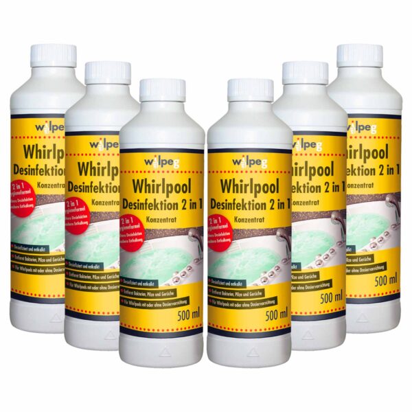 WILPEG Whirlpool Desinfektion 2in1 500 ml, Konzentrat, Kalkreiniger, Hygienereiniger – Bild 2