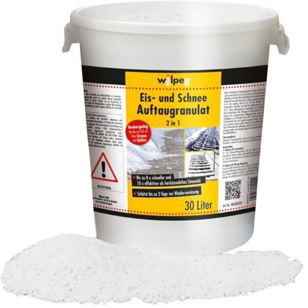 WILPEG Eis- & Schnee Auftaugranulat 2in1 - das bessere "Streusalz" - 30 Liter Eimer – Bild 2