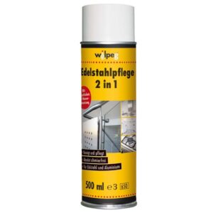 WILPEG Edelstahlpflege 2in1 500 ml, Pflegespray für Metall Edelstahl Alu Reinigungs-Spray