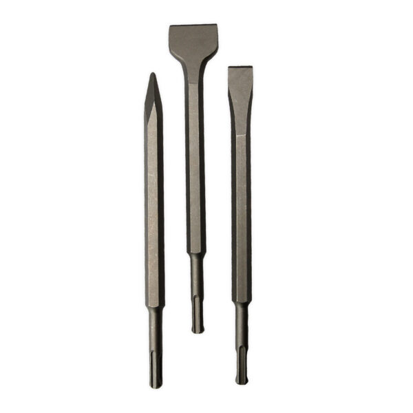Wilpeg Meißel-Set SDS-Plus 3-teilig - inkl. Spitzmeißel, Flachmeißel, Spatmeißel – Bild 2