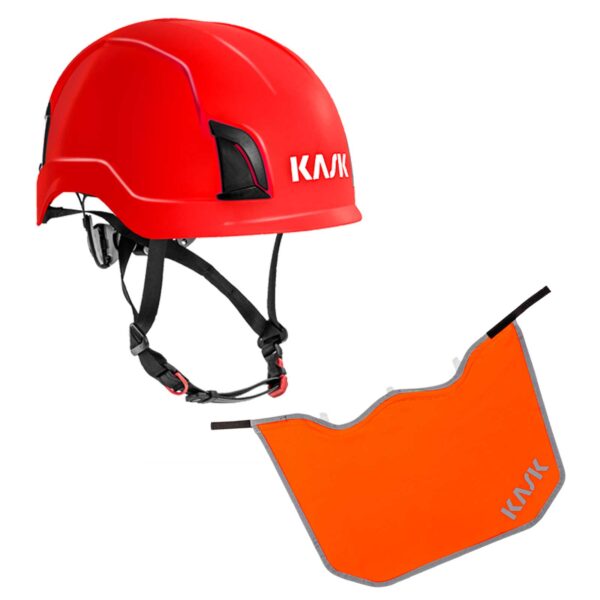 KASK Schutzhelm Zenith Industrie-Kletterhelm, Drehrad, EN50365, EN397 + KASK Nackenschutz orange mit BG Bau Förderung – Bild 2