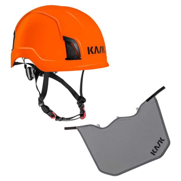 KASK Schutzhelm Zenith Industrie-Kletterhelm, Drehrad, EN50365, EN397 + KASK Nackenschutz grau mit BG Bau Förderung – Bild 2