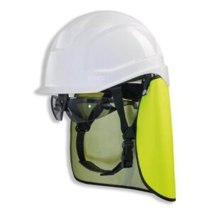 UVEX Schutzhelm pheos S-KR IES mit Schutzbrille und Nackenschutz - Arbeitsschutz-Helm - Set inkl. Schutzbrille mit BG Bau Förderung