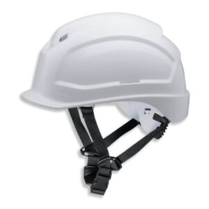 UVEX Schutzhelm pheos S-KR - Arbeitsschutz-Helm - EN 397 - Vormontierter 4-Punkt Kinnriemen und Vollsichtbrillenclip