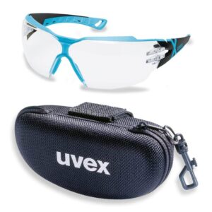 UVEX Schutzbrille pheos cx2 9198256 rot / grau mit UV-Schutz im Set inkl. Brillenetui
