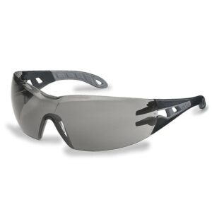 uvex Schutzbrille pheos supravision excellence grau schwarz/grau kratzfest beschlagfrei, Sicherheitsbrille, Arbeitsschutzbrille