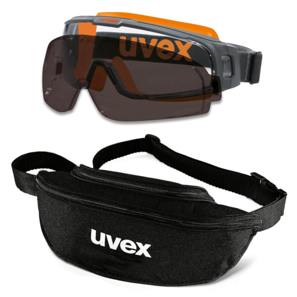 UVEX Vollsichtbrille u-sonic 9308 Set mit Textil-Etui - Vollsicht-Schutzbrille in verschiedenen Ausführungen - 9308245 9308240 9308246 9308247 9308248 - Scheiben klar und grau – Bild 2