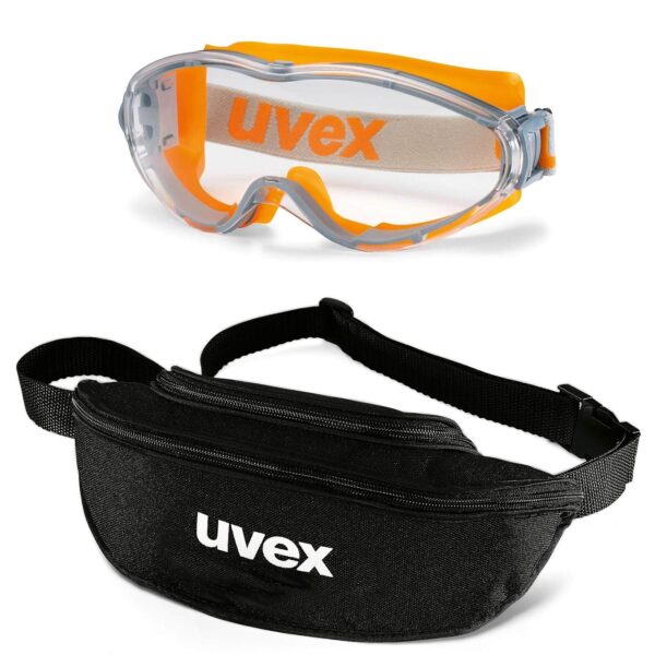 UVEX Vollsichtbrille ultrasonic 9302 - Set inkl. Textil-Etui - 9302285 / 9302245 - Vollsicht-Schutzbrillen mit klarer Scheibe, beschlagfrei, kratzfest – Bild 2