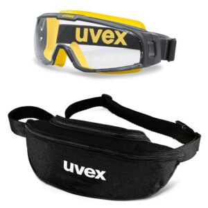 UVEX Vollsichtbrille u-sonic 9308 Set mit Textil-Etui - Vollsicht-Schutzbrille in verschiedenen Ausführungen - 9308245 9308240 9308246 9308247 9308248 - Scheiben klar und grau