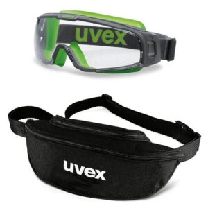 UVEX Vollsichtbrille u-sonic 9308 Set mit Textil-Etui - Vollsicht-Schutzbrille in verschiedenen Ausführungen - 9308245 9308240 9308246 9308247 9308248 - Scheiben klar und grau