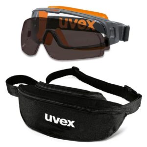 UVEX Vollsichtbrille u-sonic 9308 Set mit Textil-Etui - Vollsicht-Schutzbrille in verschiedenen Ausführungen - 9308245 9308240 9308246 9308247 9308248 - Scheiben klar und grau