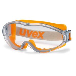 uvex Vollsichtbrille ultrasonic supravision excellence orange-grau-klar, geeignet für Brillenträger - mit Seitenschutz, Schutzbrille, Arbeitsschutzbrille